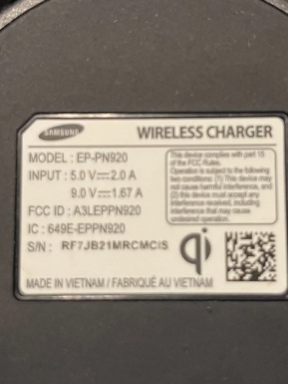 Samsung Qi Wireless Fast Charger Charging Pad - Blue